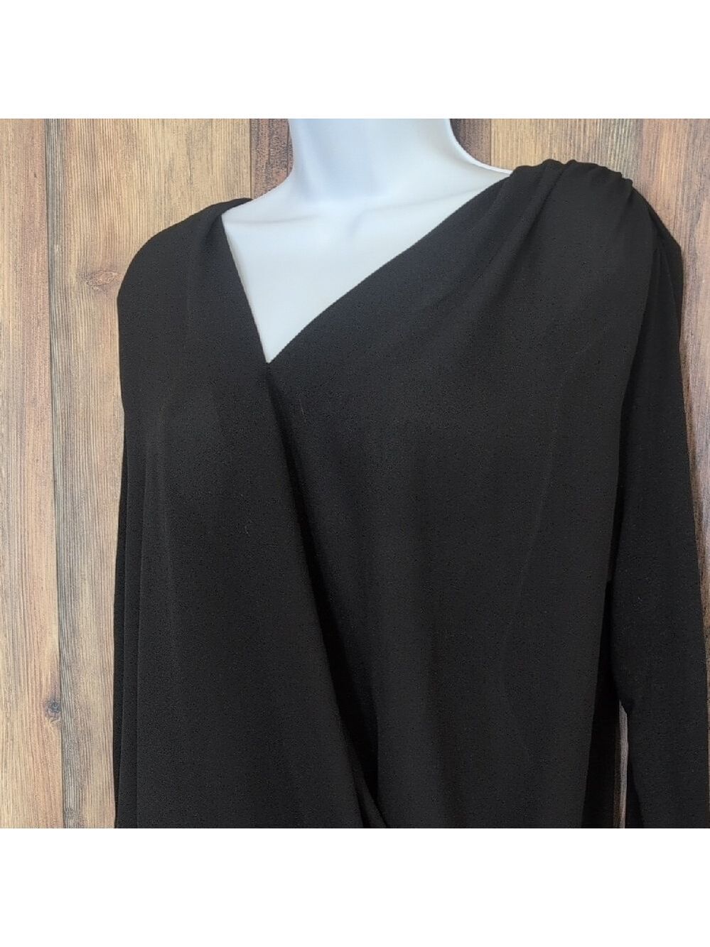NWT BKE Red Buckle Black Wrap Blouse M AA26